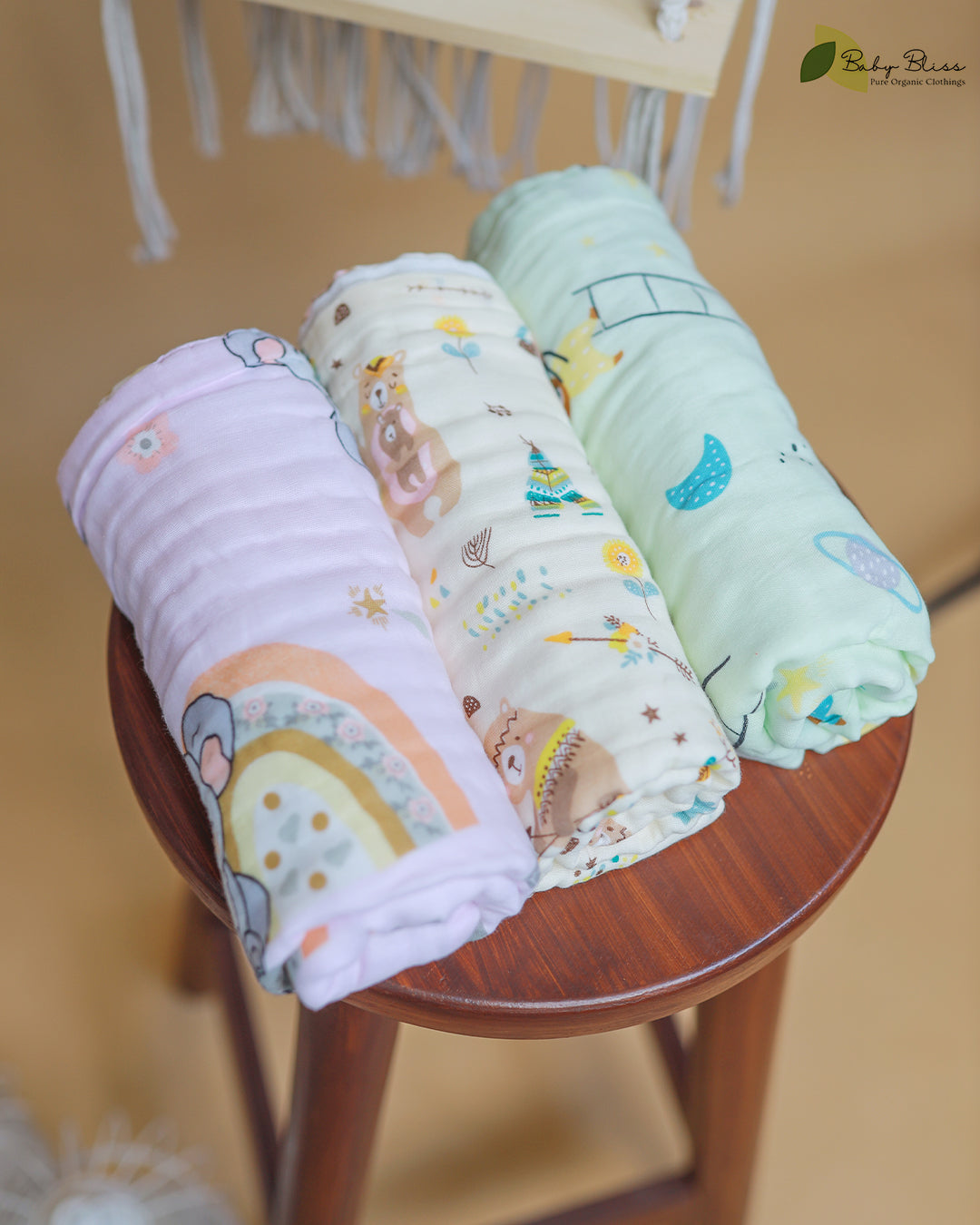 Crinkled Muslin Bath Towels
