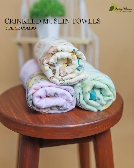Crinkled Muslin Towel - 6 Layered