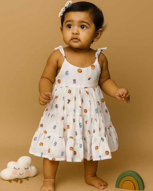 Muslin Knot Ruffle frocks