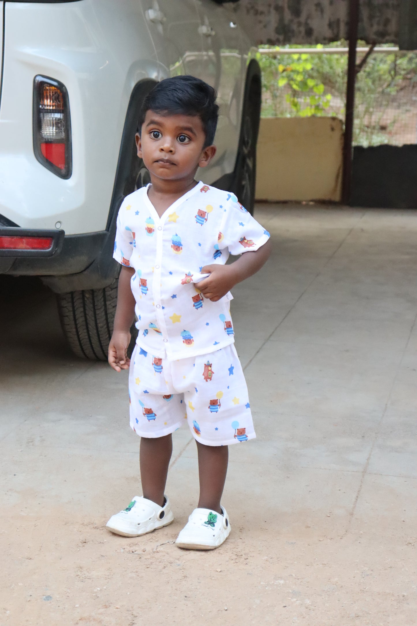 Muslin Half Sleeve Jabla and Shorts