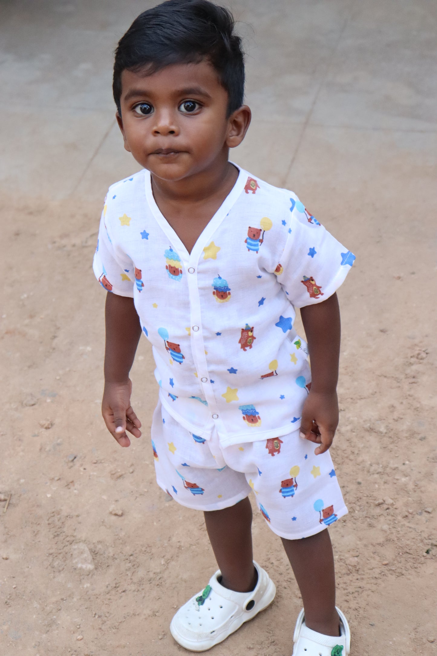 Muslin Half Sleeve Jabla and Shorts