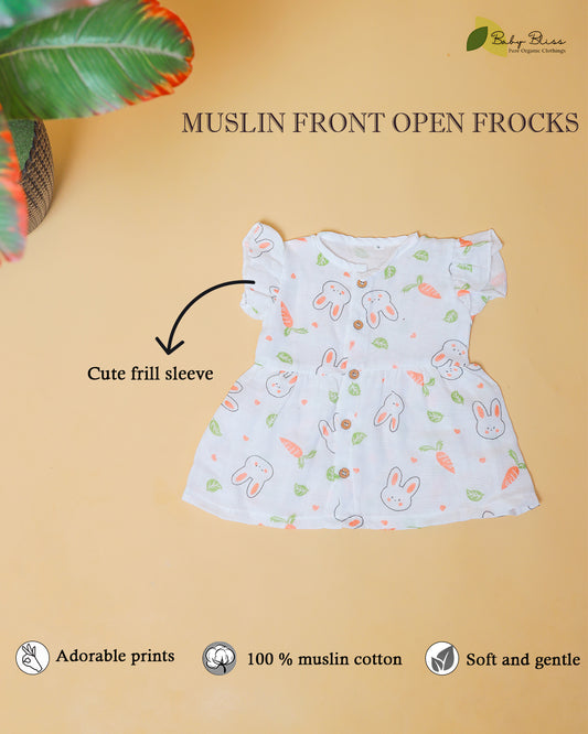 Muslin Front Open Frocks