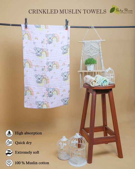 Crinkled Muslin Bath Towels
