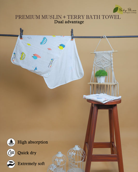 Muslin + Terry Bath Towel