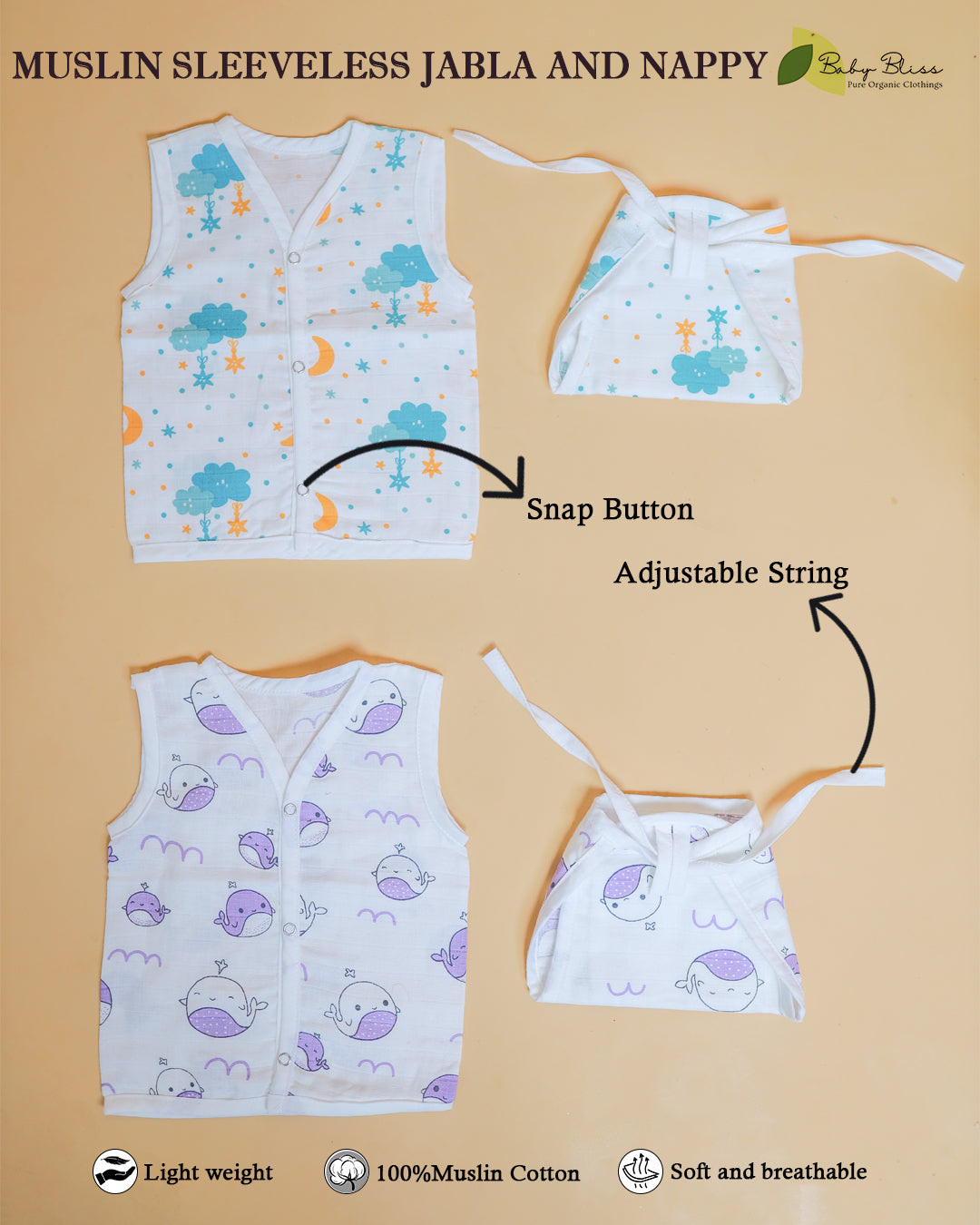 Muslin Jabla & Nappy Combo