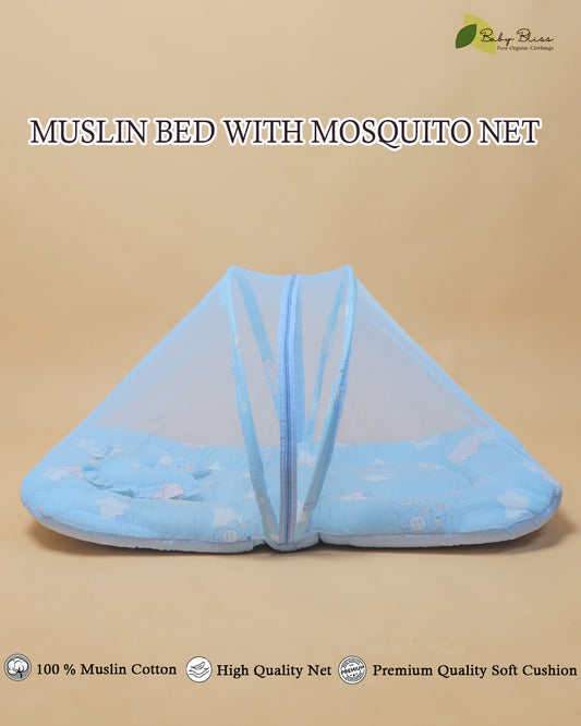 Muslin Baby Bed with Foldable Mosquito Net