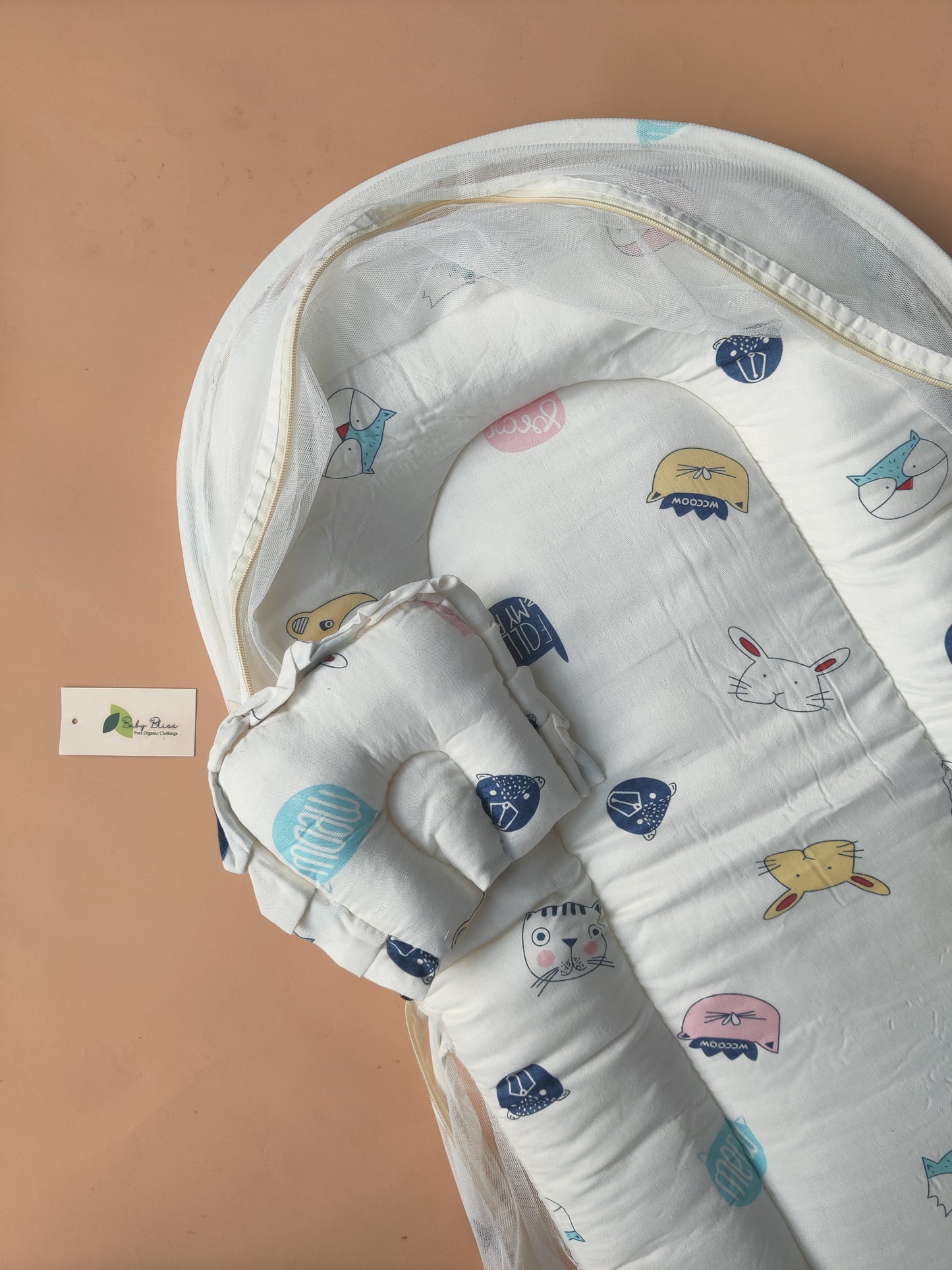 Muslin Baby Bed with Foldable Mosquito Net