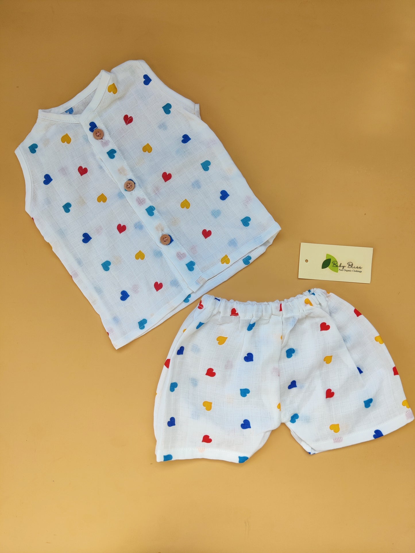 Muslin Sleeveless Jabla + Shorts ( NB - 1 Yr)