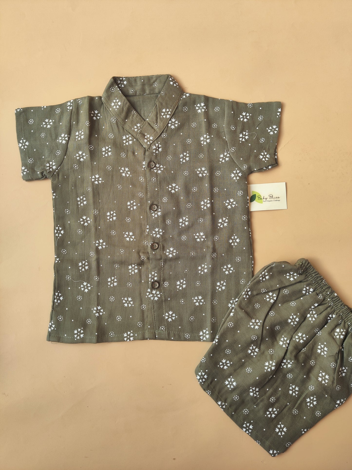 Muslin Collared Printed Co-Ord