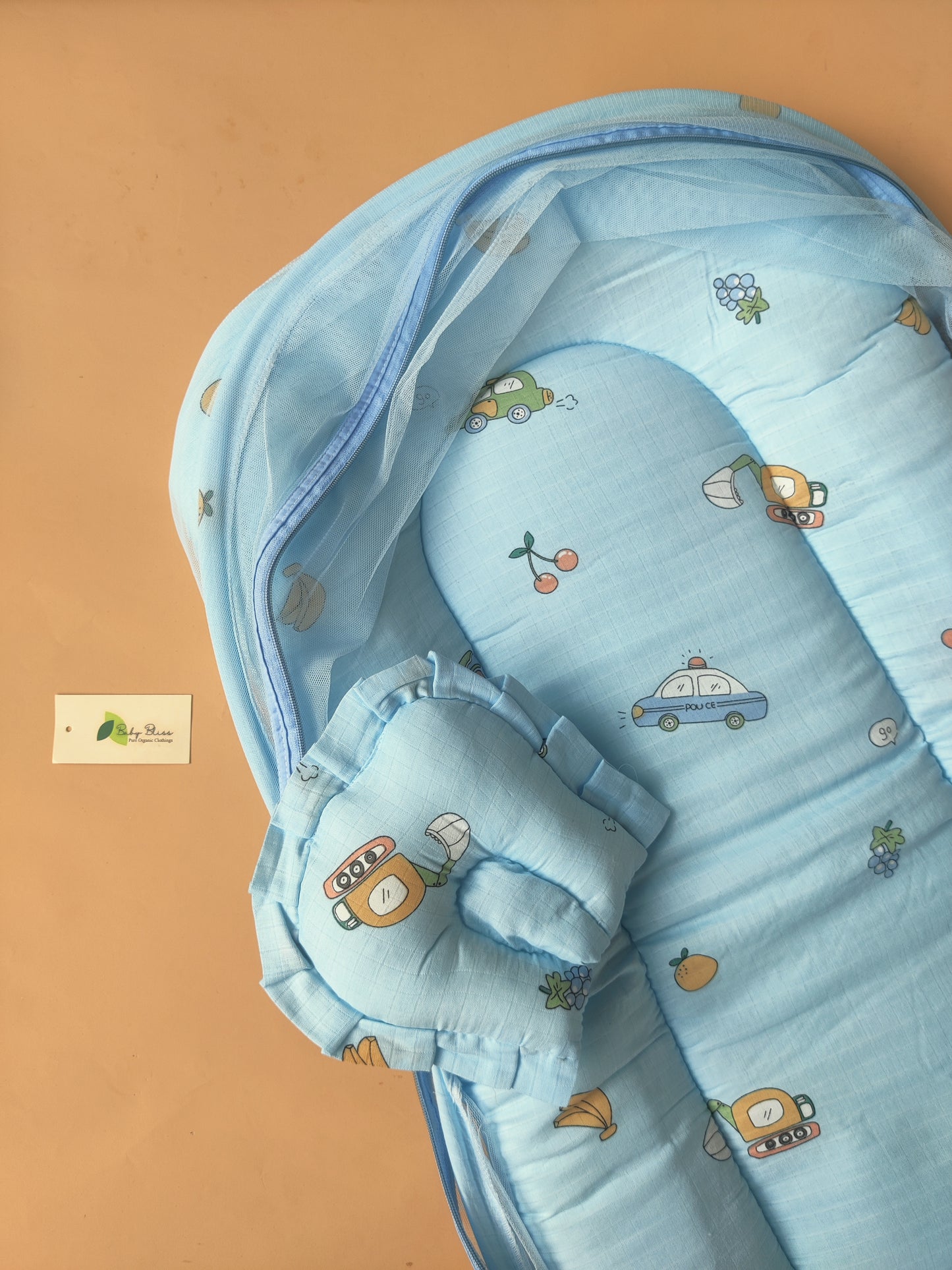 Muslin Baby Bed with Foldable Mosquito Net