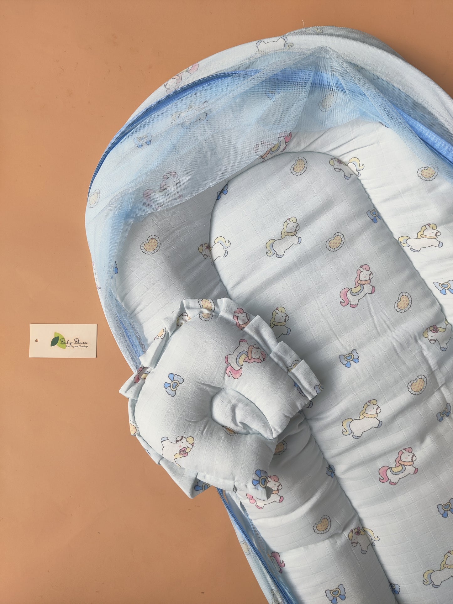 Muslin Baby Bed with Foldable Mosquito Net