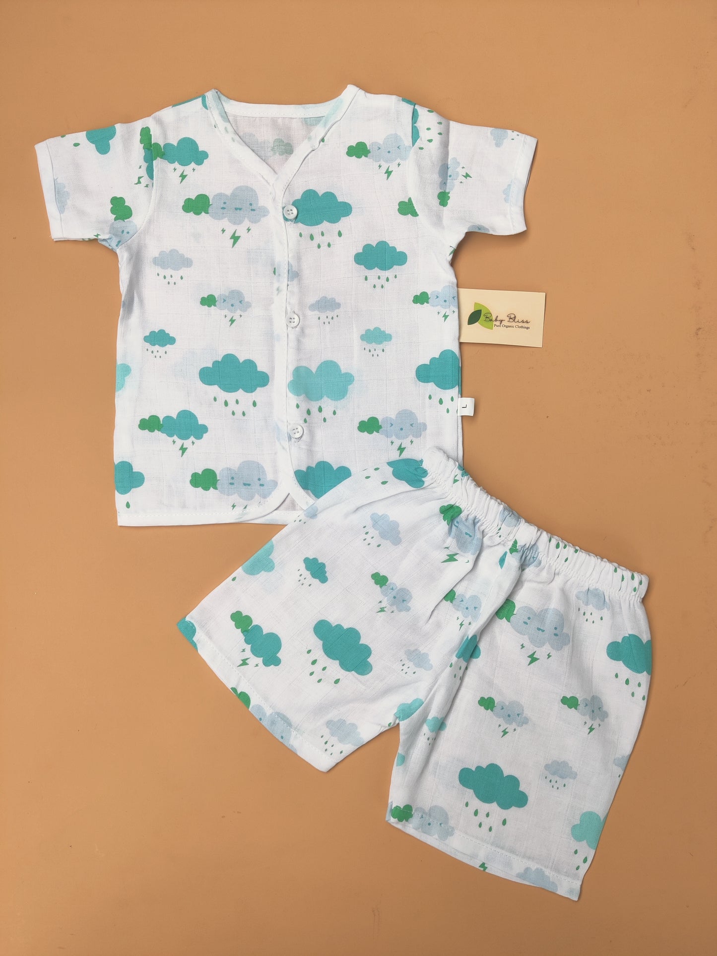 Muslin Half Sleeve Co- Ord (Regular Button)