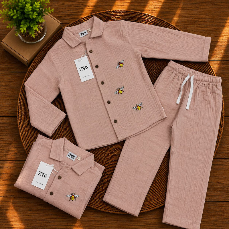Muslin Embroidery Full Sleeve+ Pant ( 2-8 Yrs)