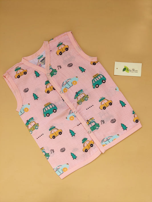 Color Printed Sleeveless Jabla