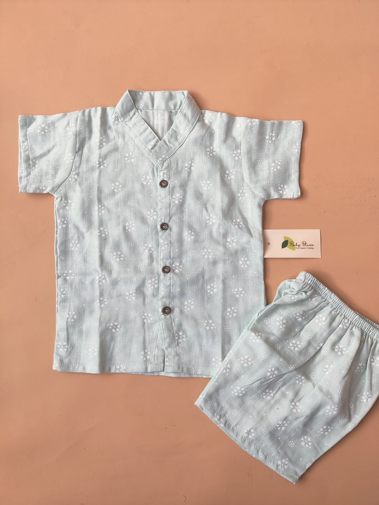 Muslin Collared Printed Co-Ord