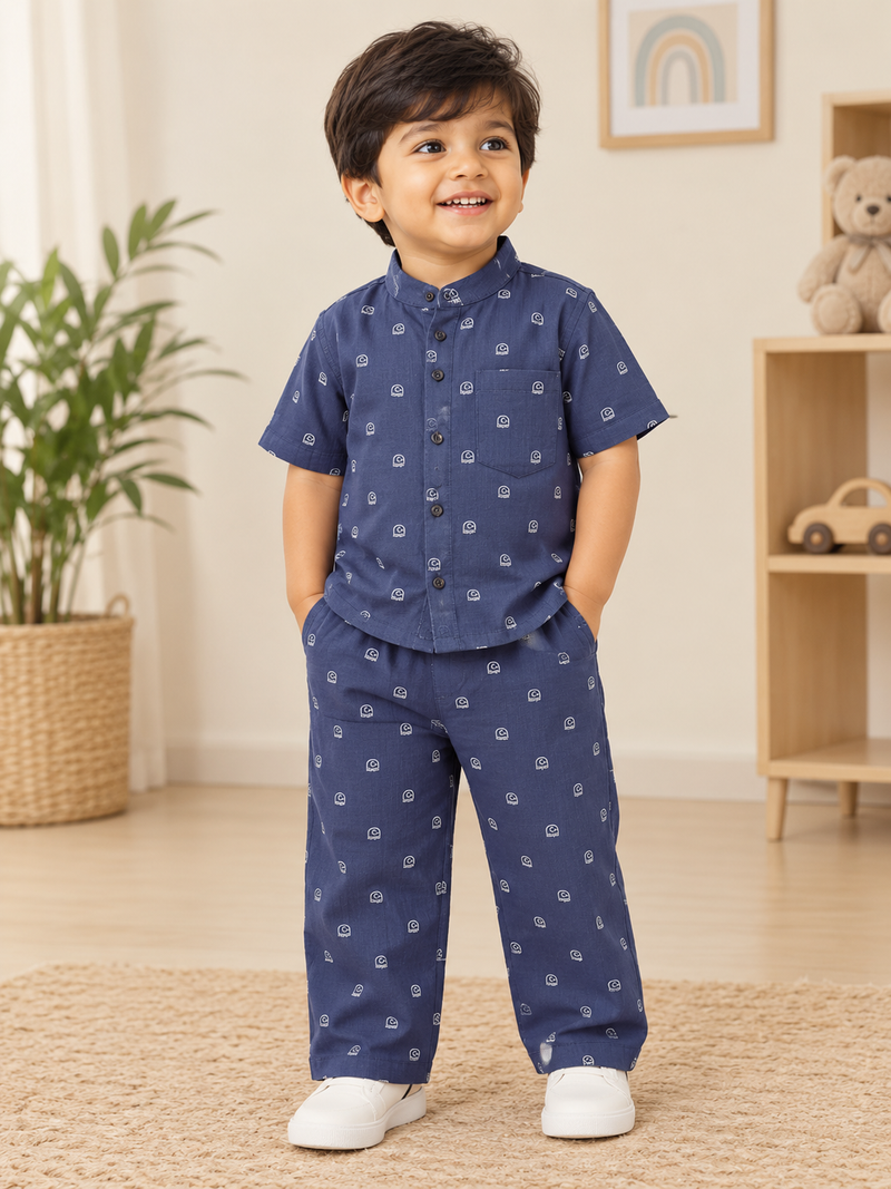 Branded Muslin Half Sleeve + Pant (2-6 Years) - Printed