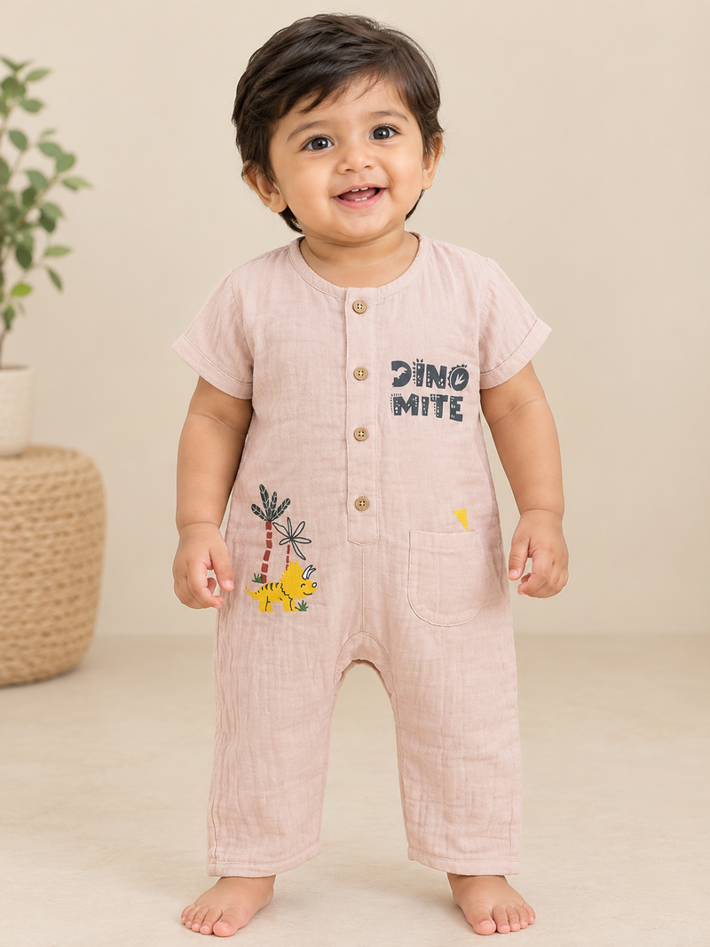 Muslin Romper - Dinomite