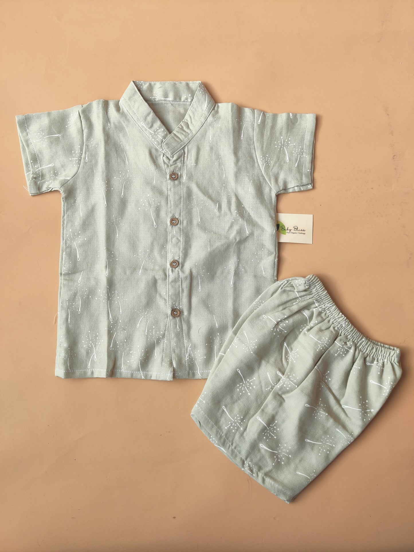 Muslin Collared Printed Co-Ord