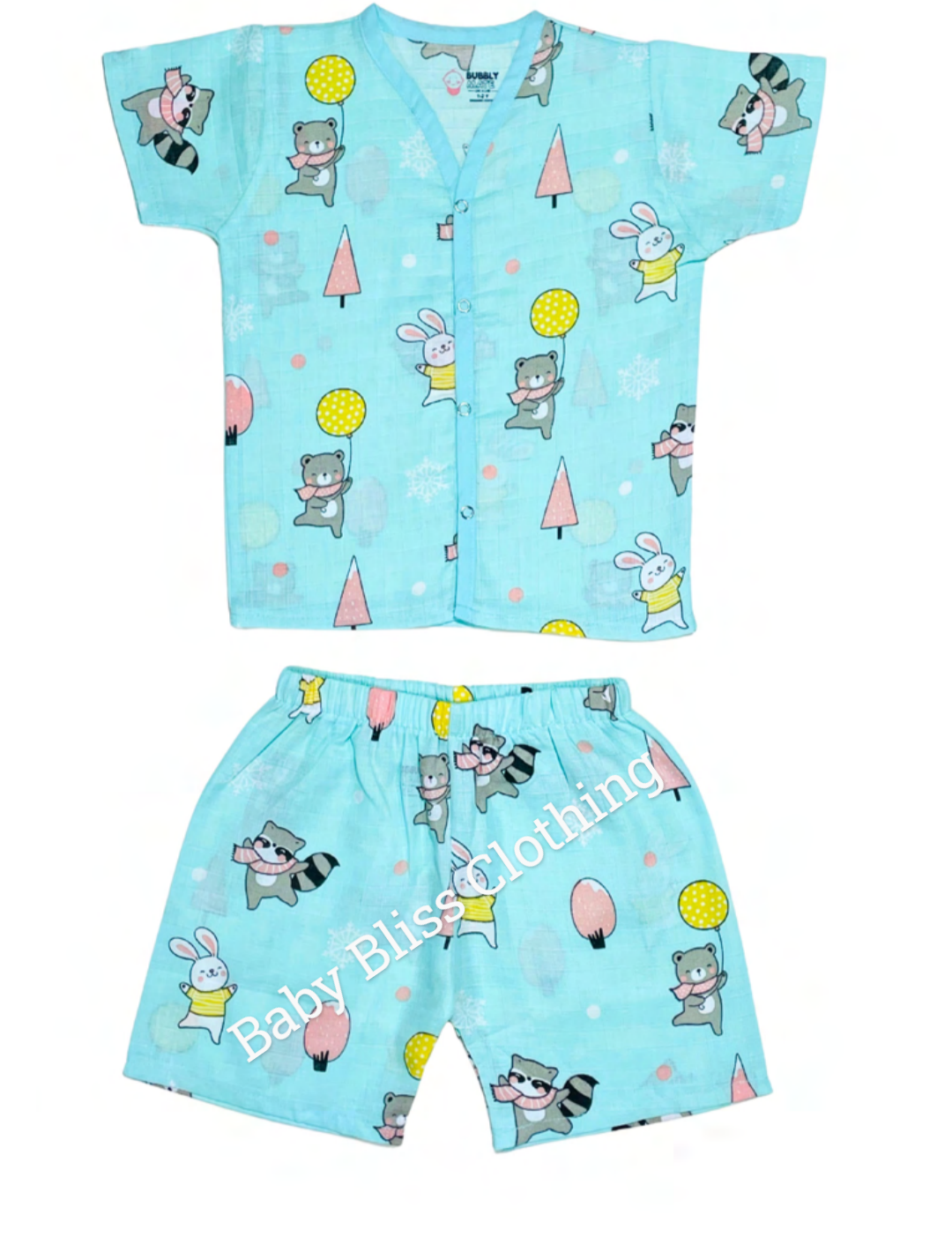 Muslin Half Sleeve Co-Ord – Color Printed