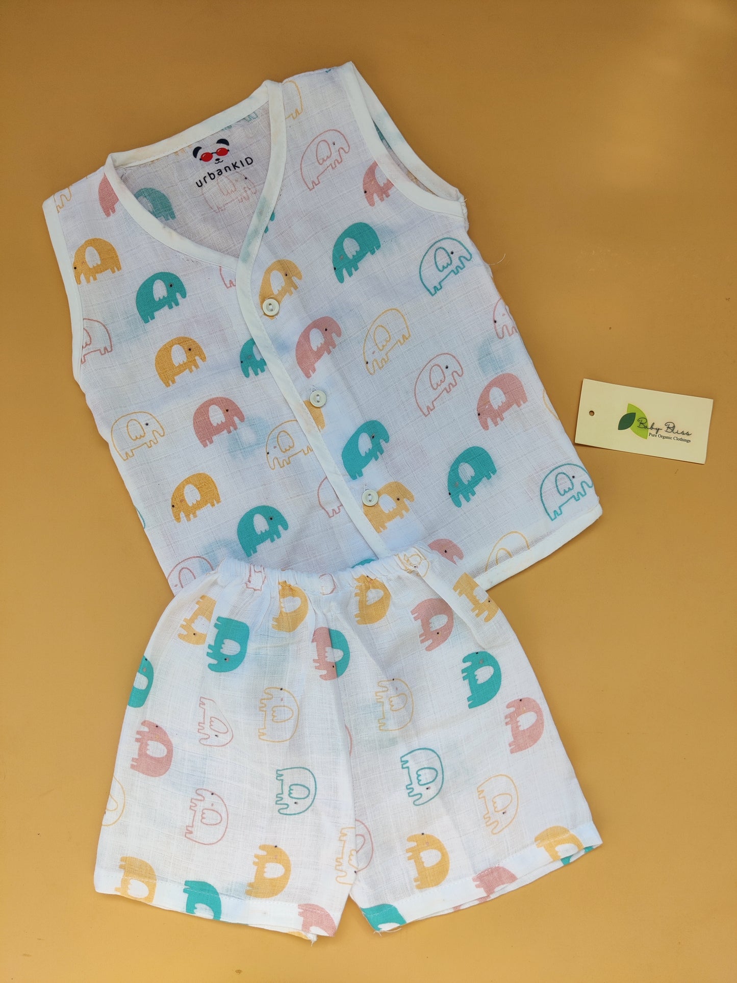 Muslin Sleeveless Jabla + Shorts ( NB - 1 Yr)