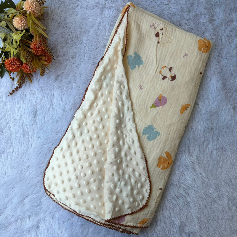 Crinkled Muslin Bubble Blankets - Penguin