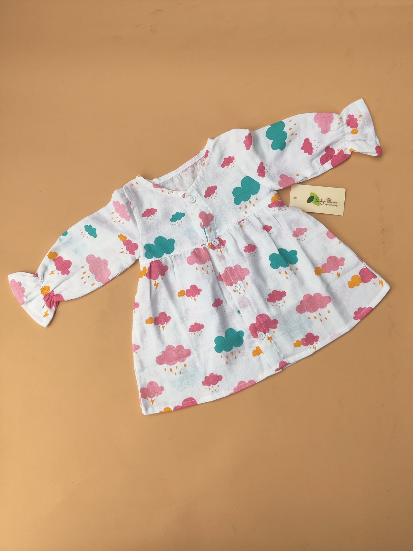 Muslin Balloon Sleeve Frocks