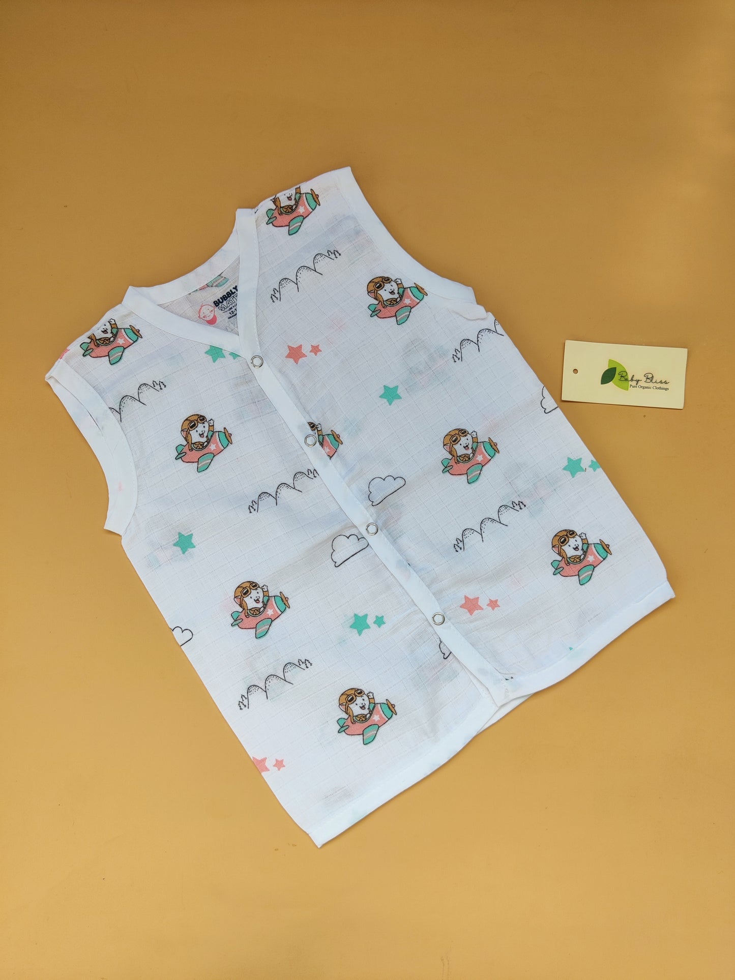 Color Printed Sleeveless Jabla