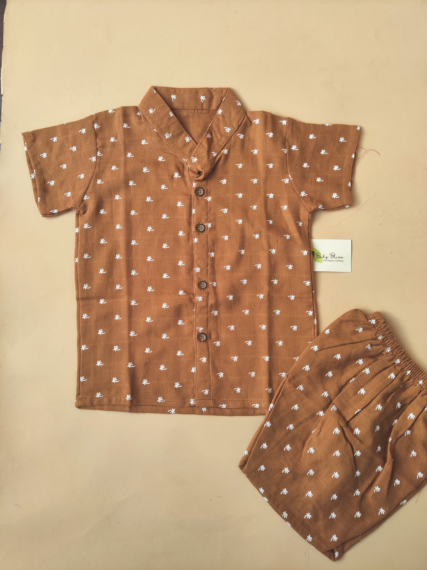 Muslin Collared Printed Co-Ord