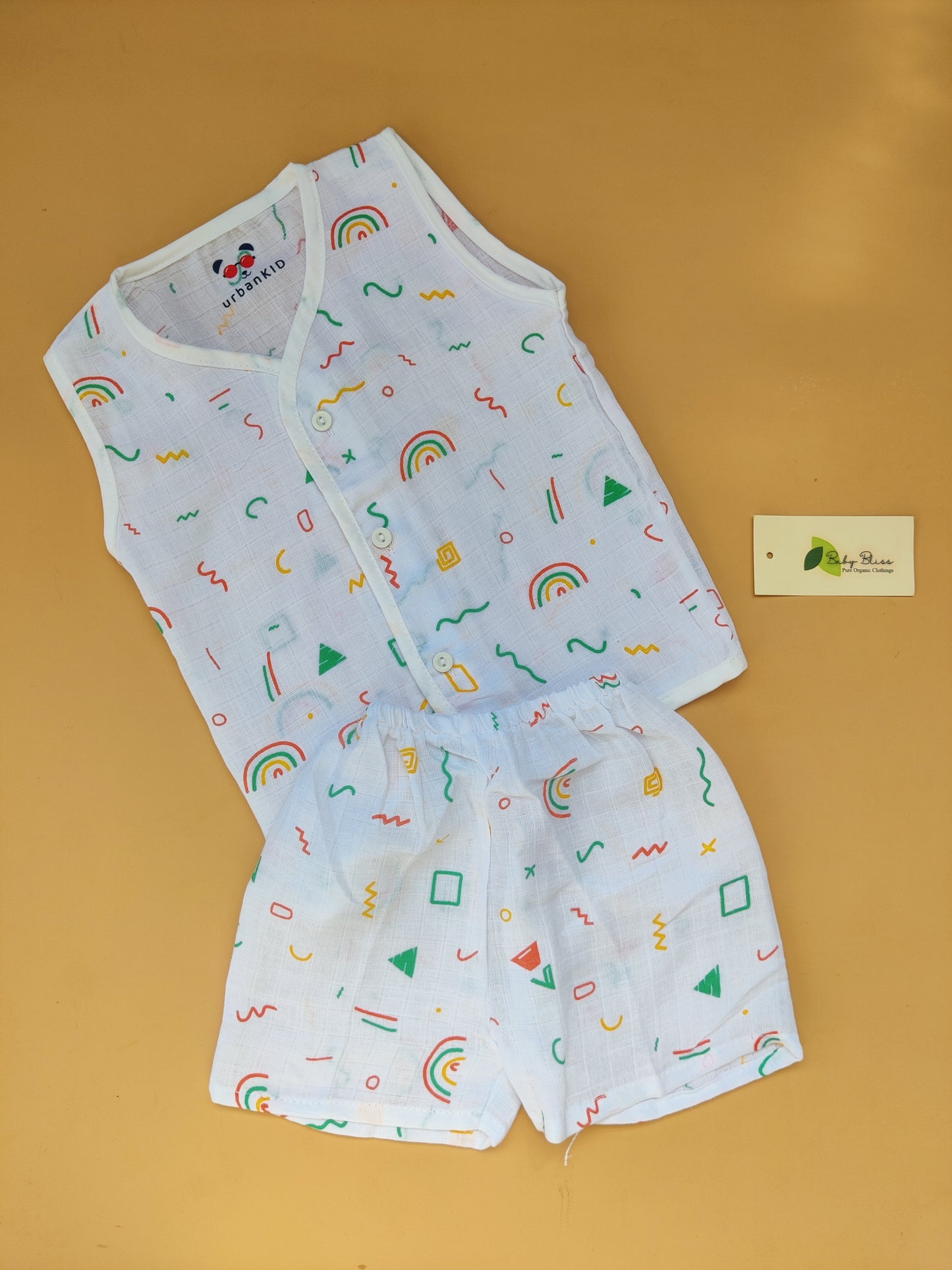 Muslin Sleeveless Jabla + Shorts ( NB - 1 Yr)