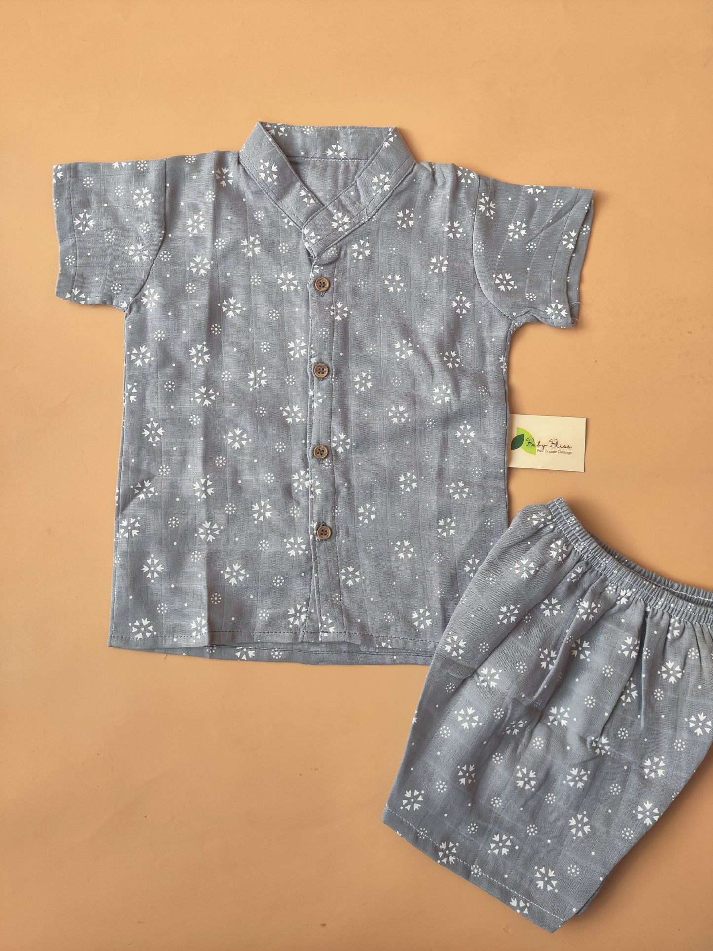 Muslin Collared Printed Co-Ord