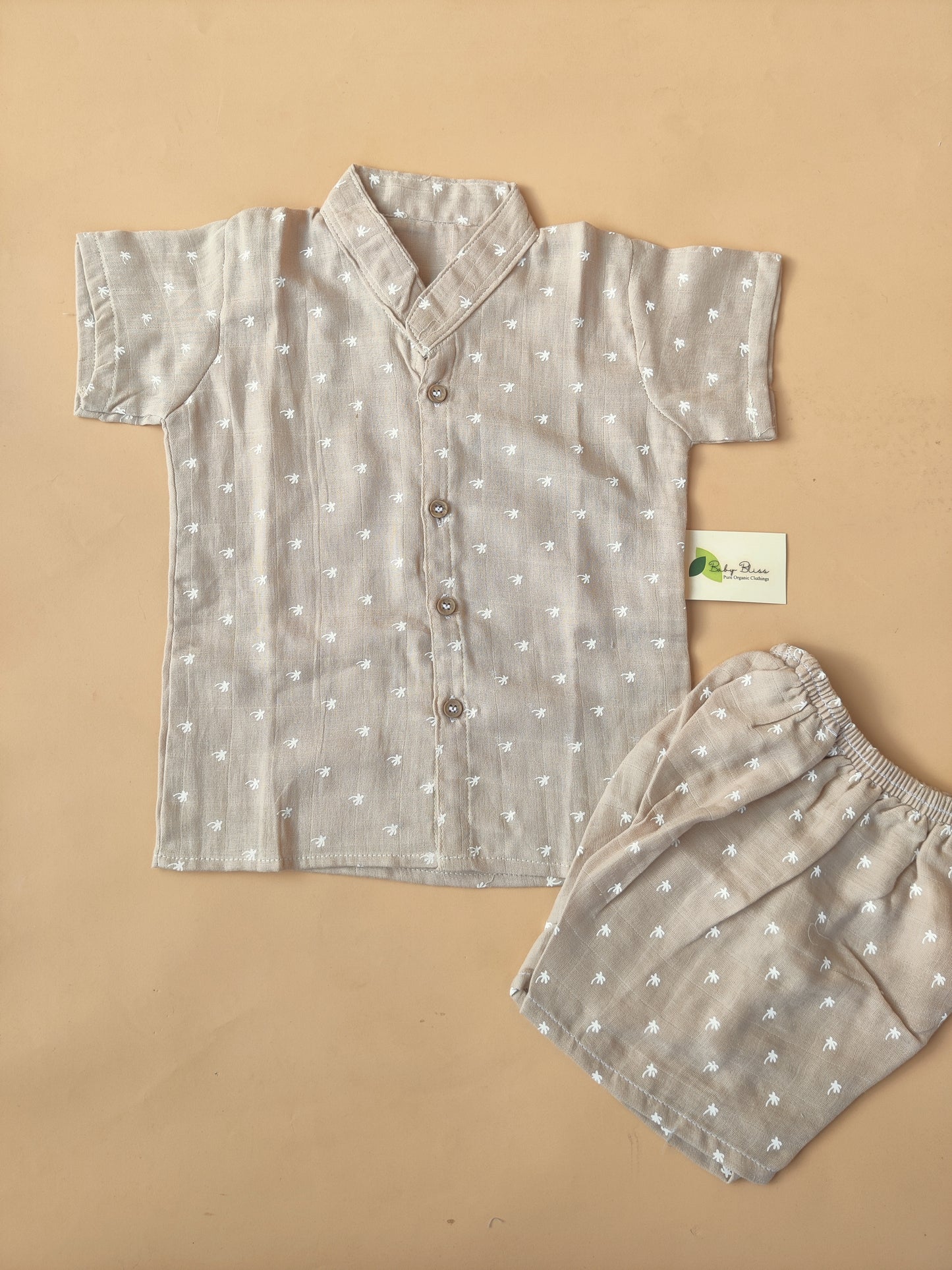 Muslin Collared Printed Co-Ord