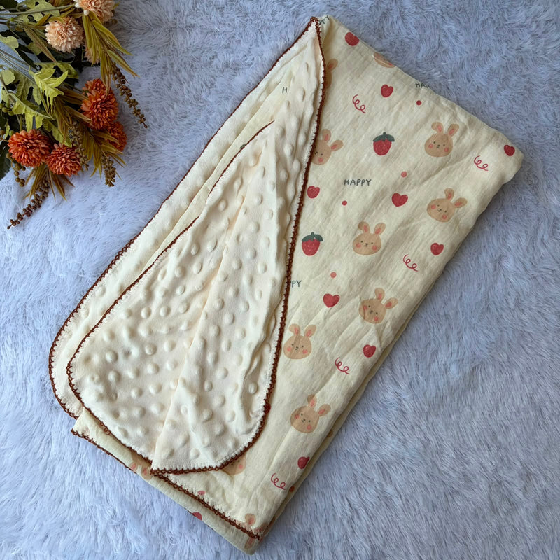 Crinkled Muslin Bubble Blankets -Bunny