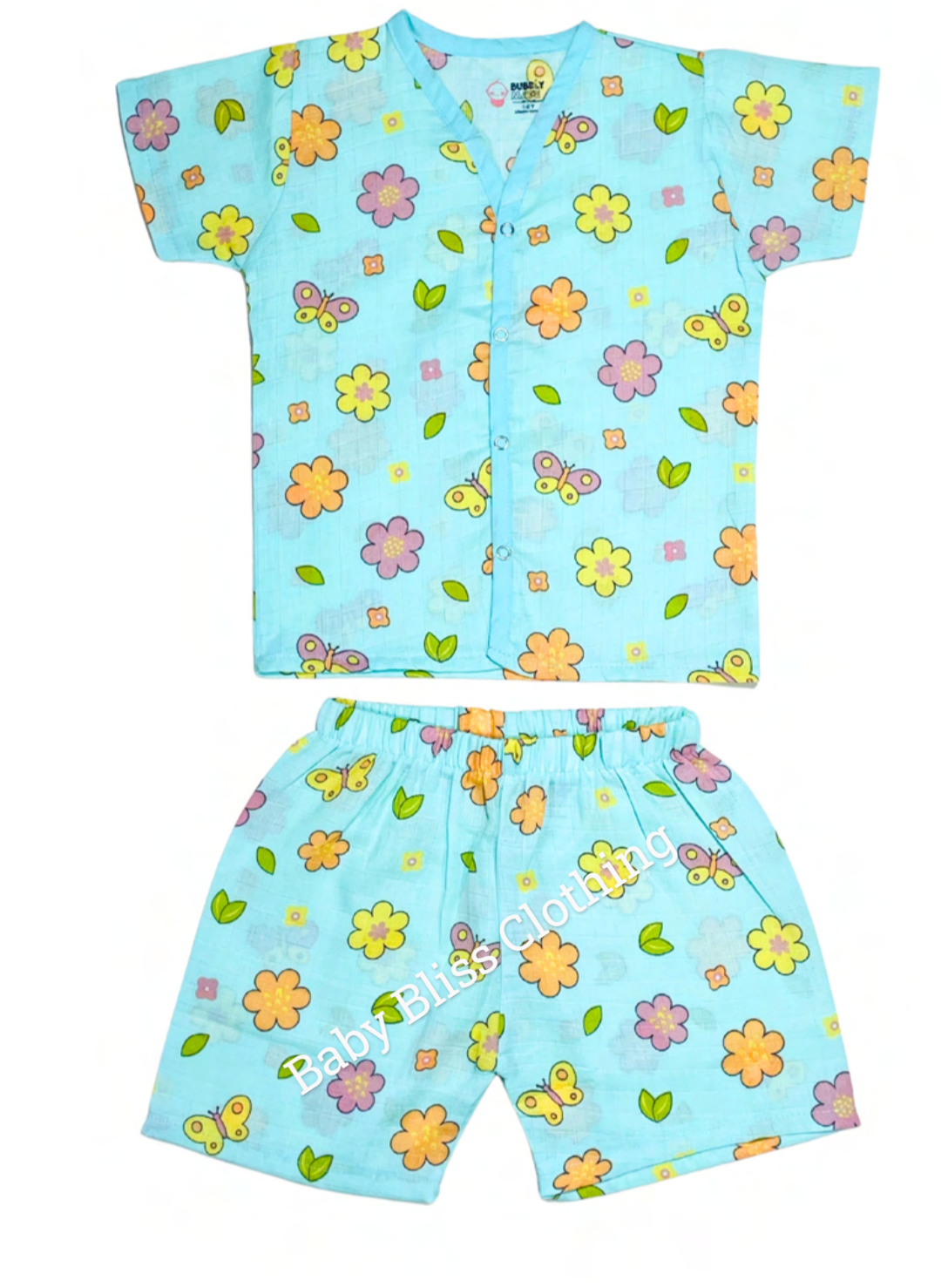 Muslin Half Sleeve Co-Ord – Color Printed