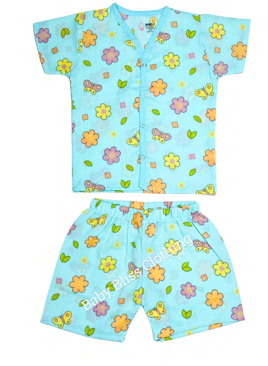 Muslin Half Sleeve Co-Ord – Color Printed