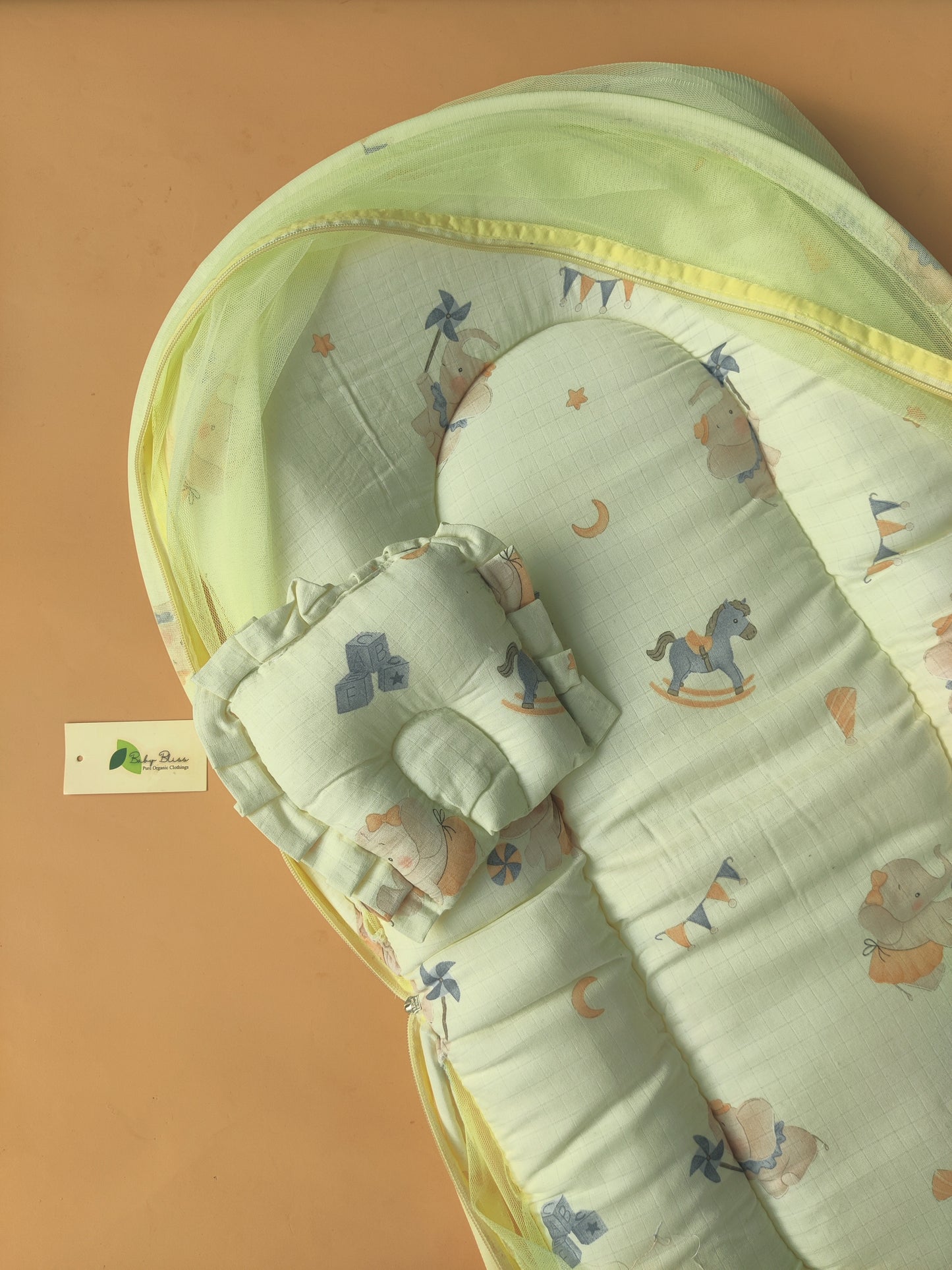 Muslin Baby Bed with Foldable Mosquito Net