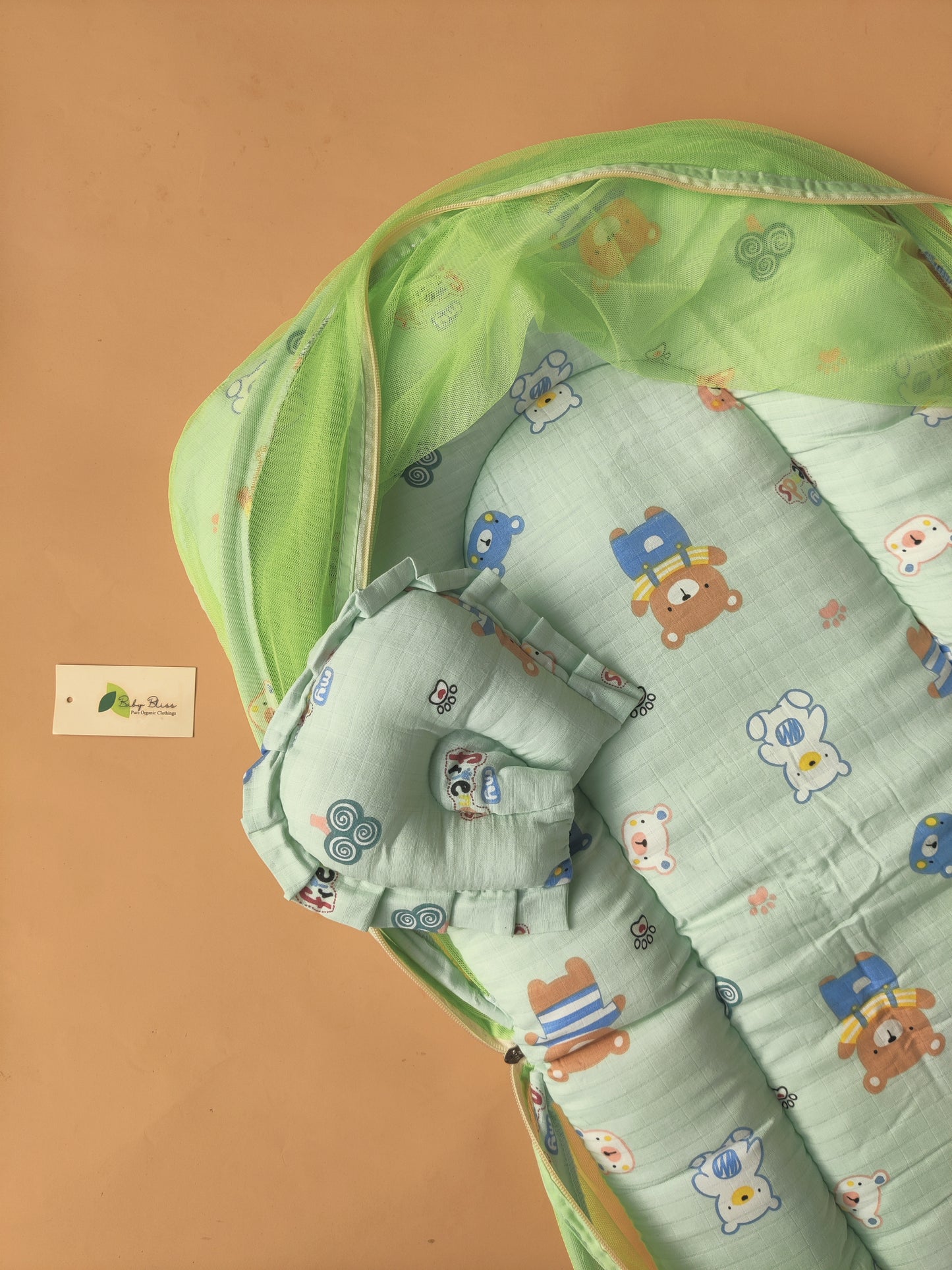 Muslin Baby Bed with Foldable Mosquito Net