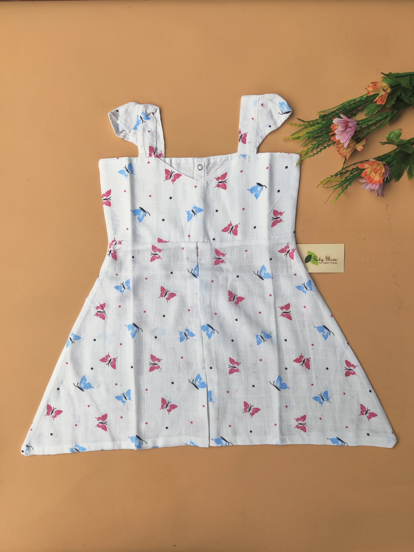 Muslin Butterfly Strap Frocks