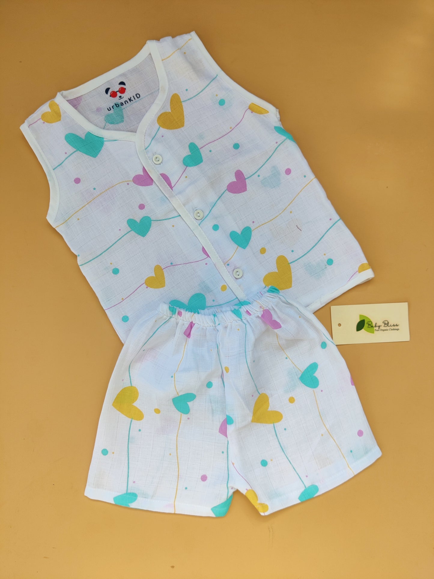 Muslin Sleeveless Jabla + Shorts ( NB - 1 Yr)