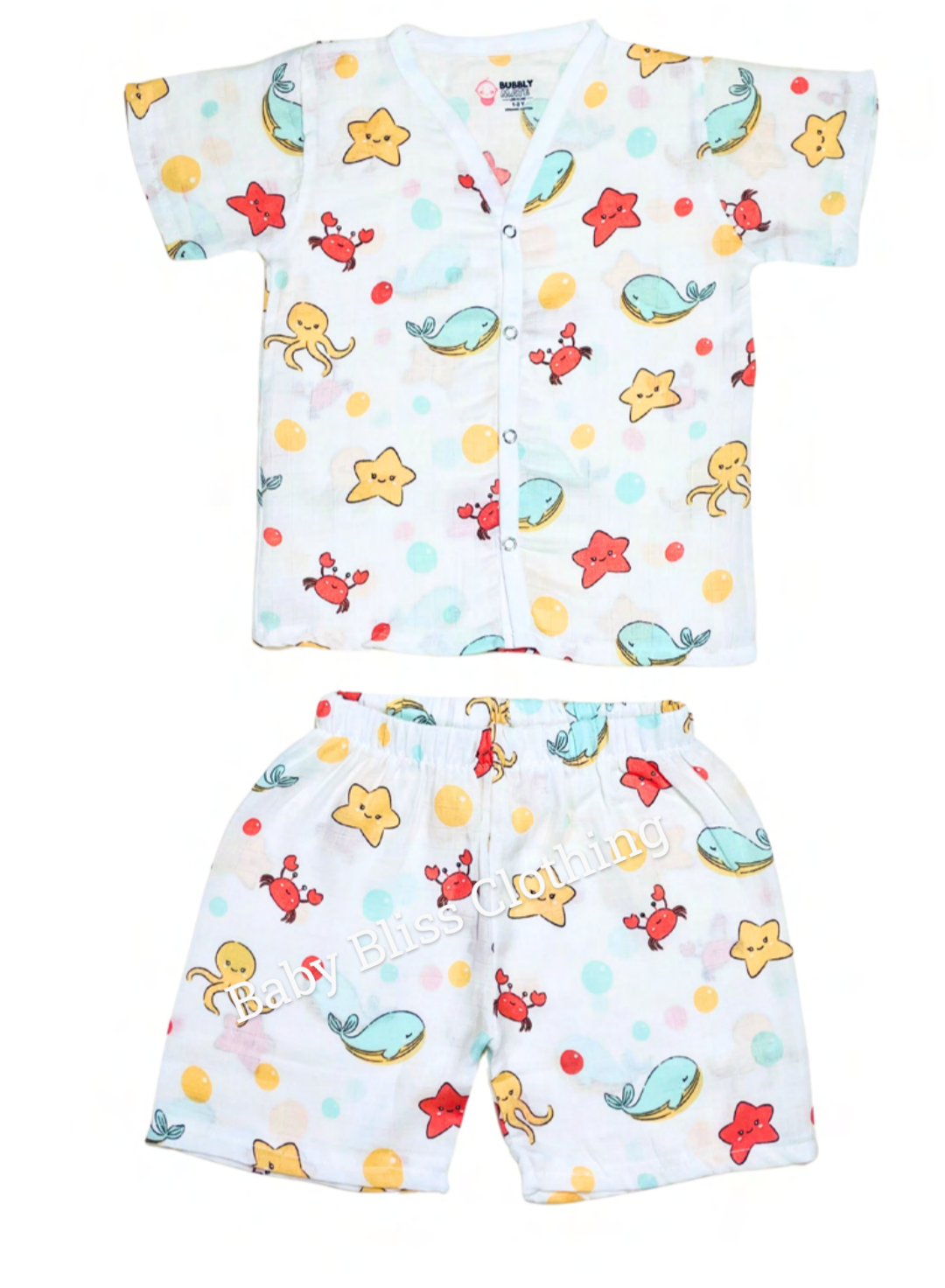 Muslin Half Sleeve Co-Ord – Color Printed