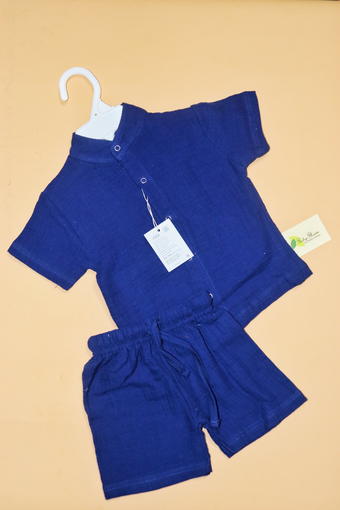 Muslin Chinese Collar Co-Ord Set for Babies (Up to 3 Years)