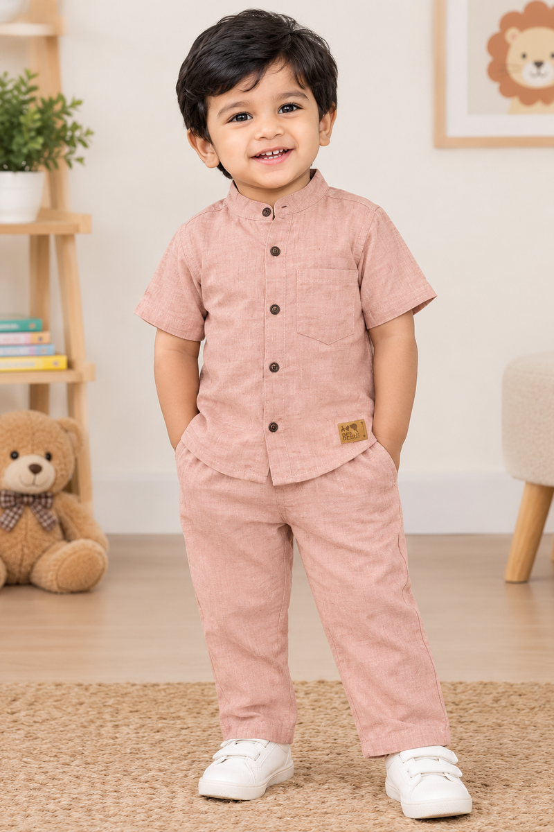 Branded Muslin Half Sleeve + Pant (2-6 Years) - Solid Color