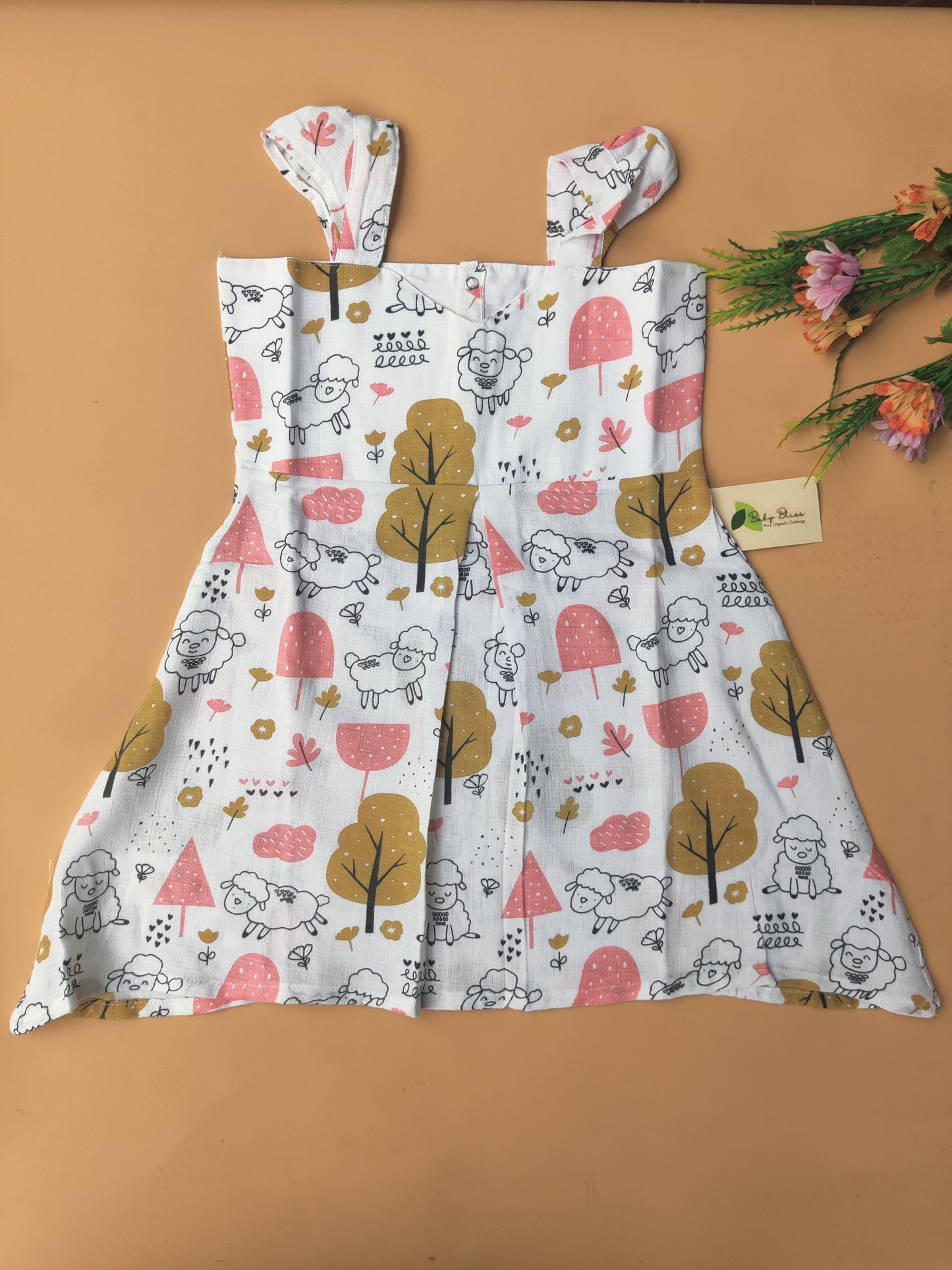 Muslin Butterfly Strap Frocks