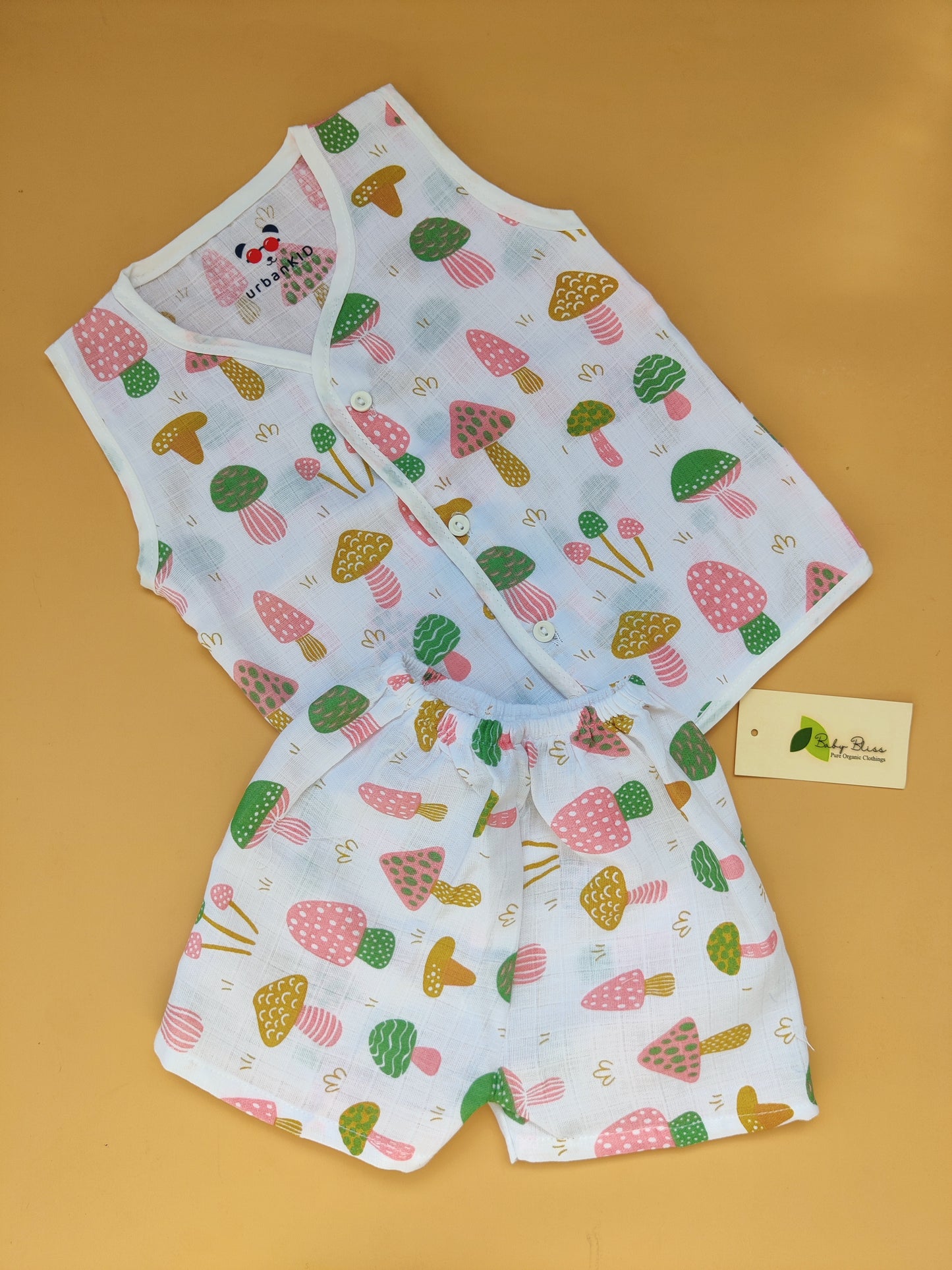 Muslin Sleeveless Jabla + Shorts ( NB - 1 Yr)