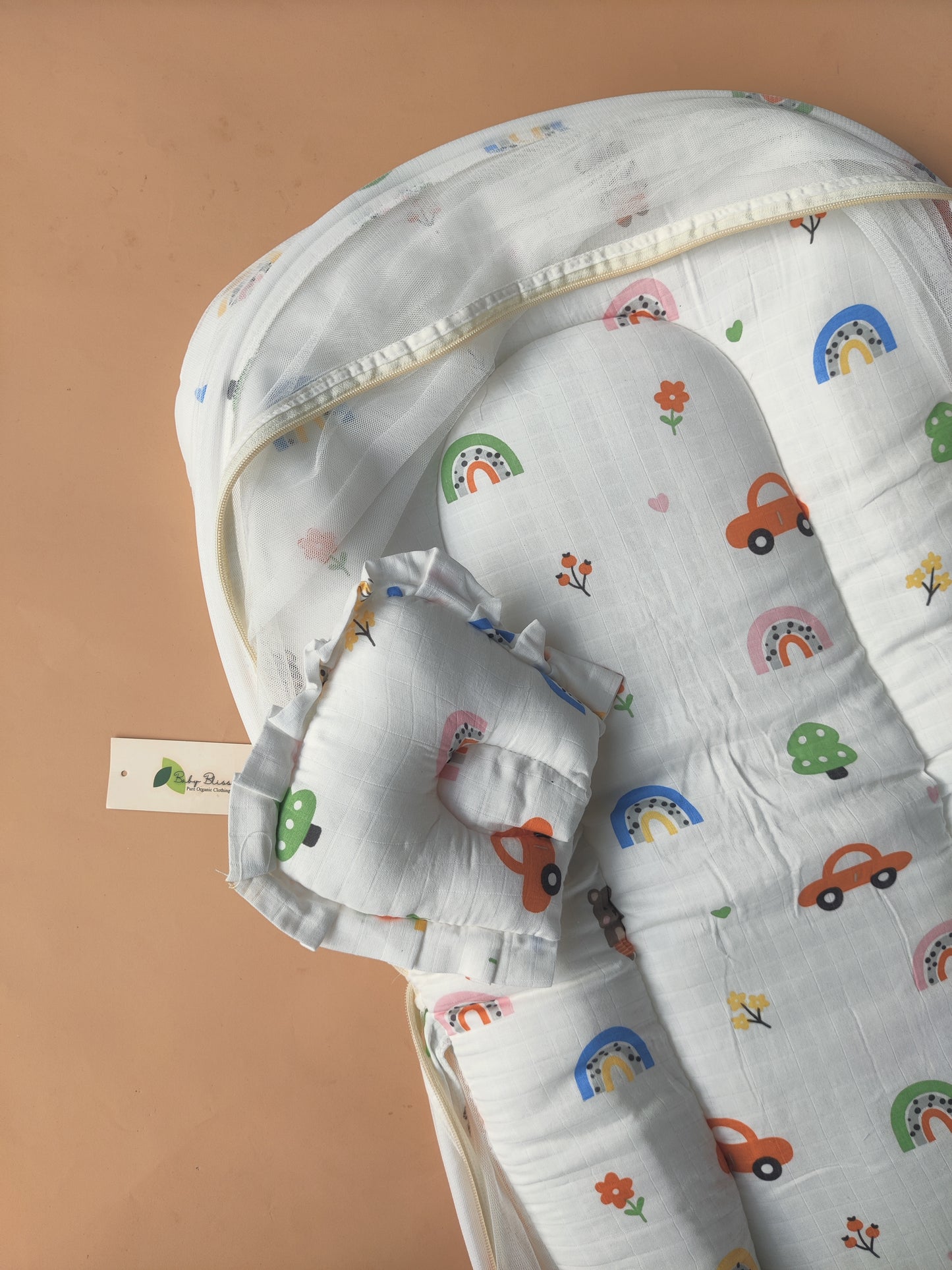 Muslin Baby Bed with Foldable Mosquito Net