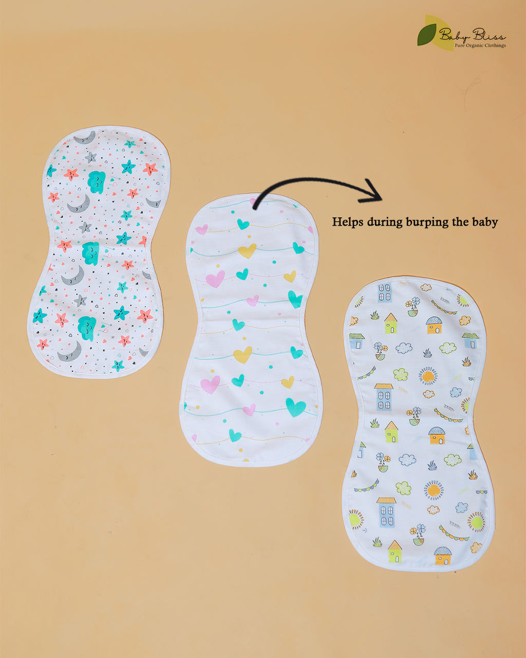 Bamboo Muslin Burp Cloth - Pack of two