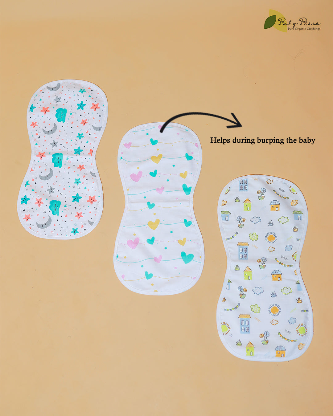 Bamboo Muslin Burp Cloth - Pack of two
