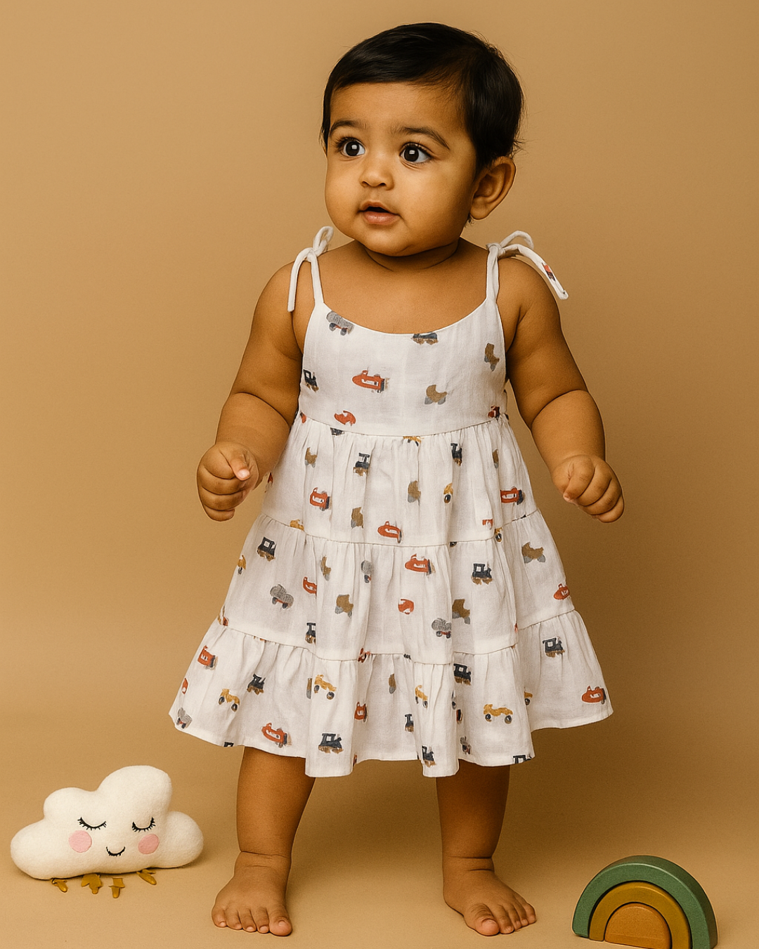 Muslin Knot Ruffle frocks