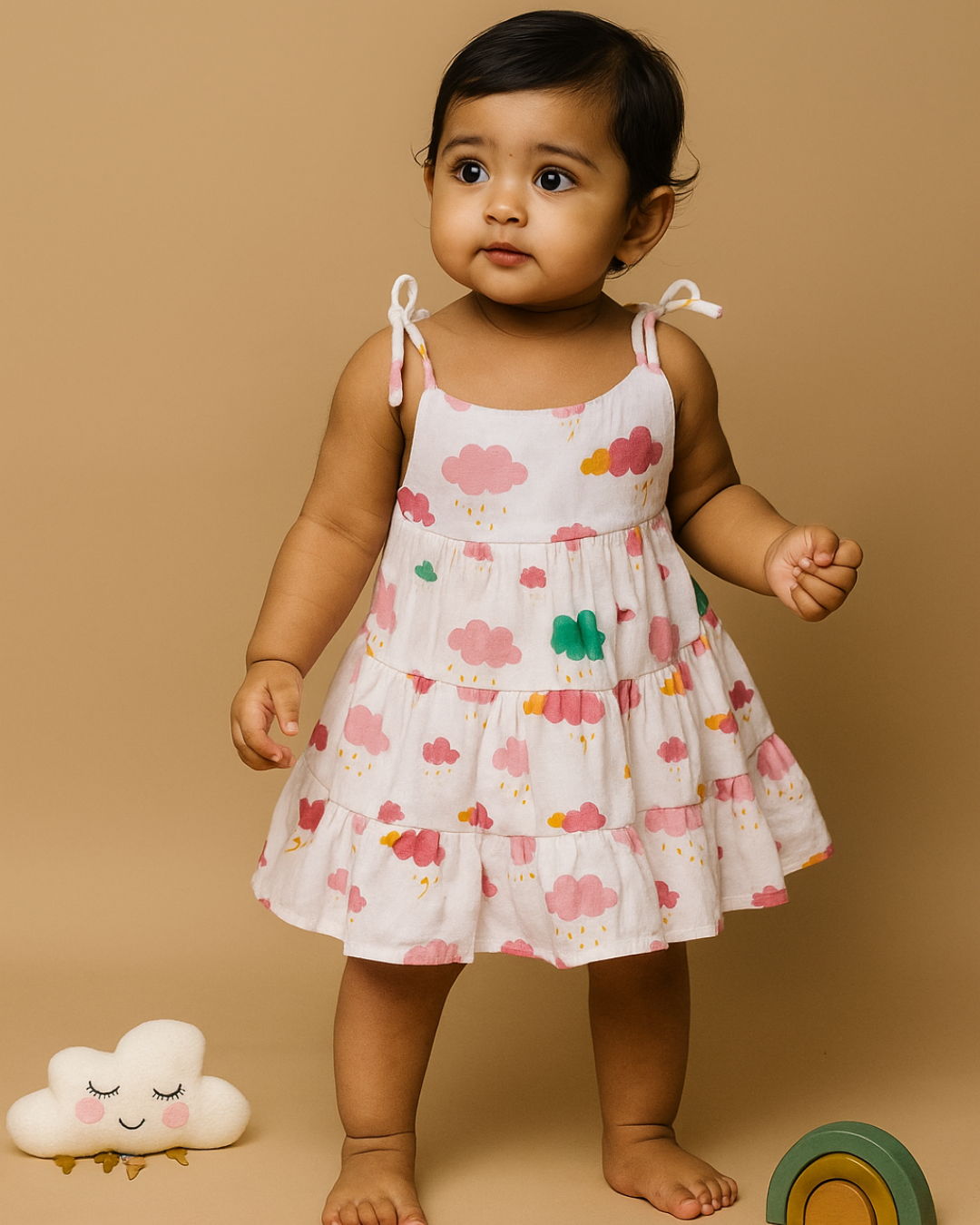 Muslin Knot Ruffle frocks