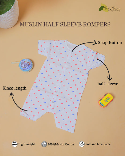 Muslin Half Sleeve Rompers