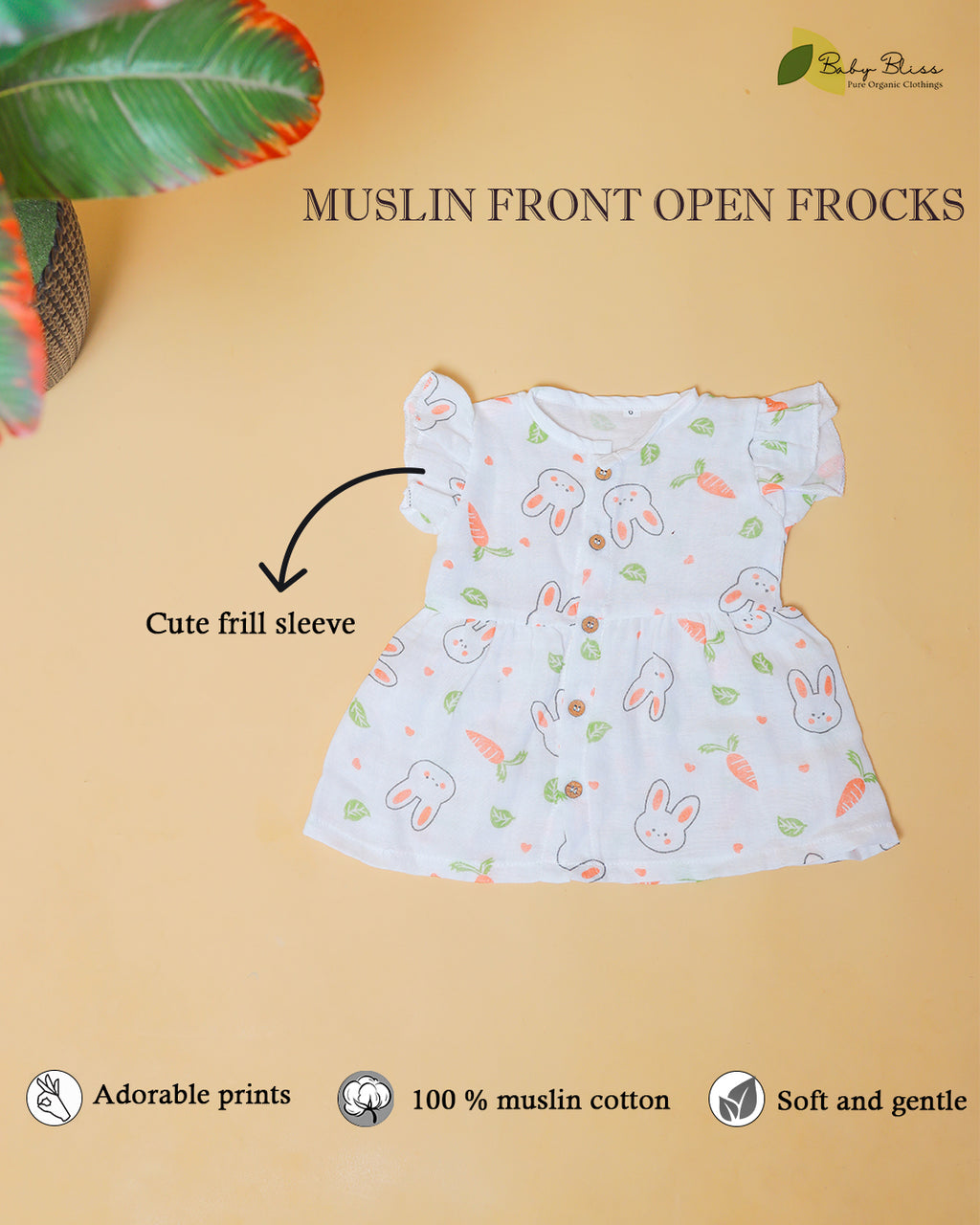 Muslin Front Open Frocks